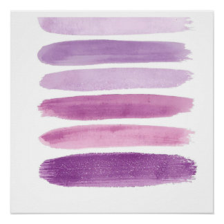 Poster Lavender Watercolor Brush Palette – Aesthetic Post