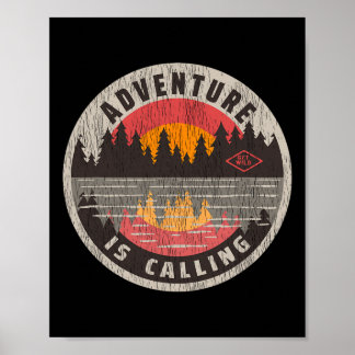 Poster L'aventure appelle, déchaînez-vous - Camping Rando
