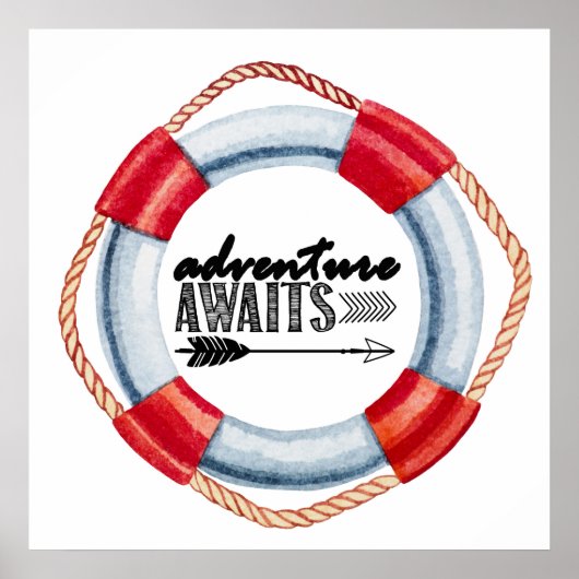 Poster L'aventure Attend Bouée de Sauvetage (Devant)