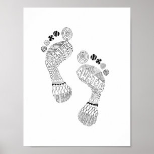 Poster L'aventure attend l'affiche de pieds nus