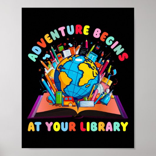 Poster L'aventure commence à votre bibliothèque Professeu (Devant)