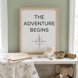 Poster L'aventure commence Annonce de nouveau bébé mignon