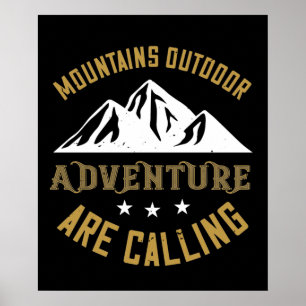 Poster L'aventure en plein air des montagnes vous appelle