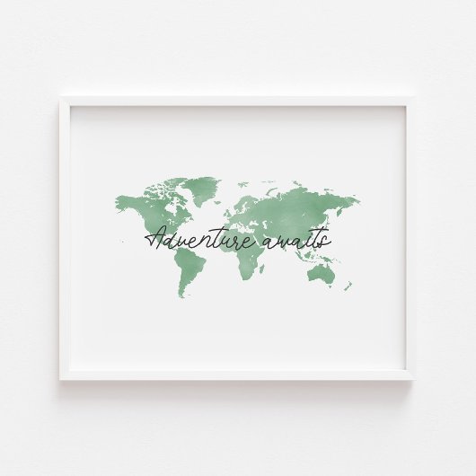 Poster L'aventure verte attend l'empreinte du paysage