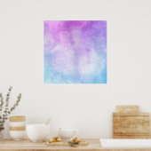 Poster Laver Aquarelle bleu violet (Cuisine)