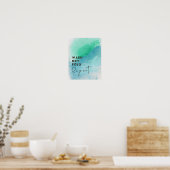 Poster Laver Plier sec Répéter Lave-linge Aquarelle (Cuisine)