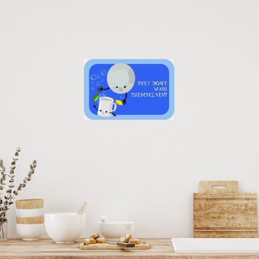 Poster Lavez la vaisselle ! (Cuisine)