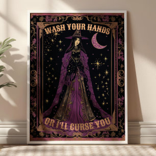 Poster Lavez Vos Mains Carte Tarot Salle de bain