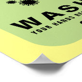 Poster Lavez vos mains régulièrement Icône de virus (Coin)