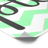 Poster Lavez vos mains s'il vous plaît - Chevron - Mint e (Coin)