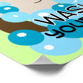 Poster Lavez Votre Visage Singe Salle De Bains Art Imprim (Coin)