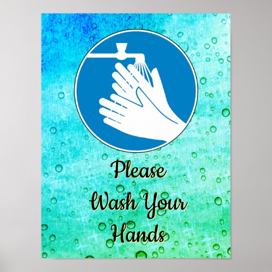 Poster Lavez-vous les mains 2020 Panneau Hygiène Salle de (Devant)