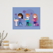 Poster Lavez-vous les mains à l'école (Cuisine)