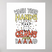 Poster Lavez-Vous Les Mains Les Germes Sont Mauvais Infir (Devant)