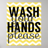Poster Lavez-vous les mains S'il vous plaît - Chevron - g (Devant)