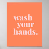 Poster Lavez-vous les mains Texte coloré - Salle de bain (Devant)