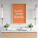 Poster Lavez-vous les mains Texte coloré - Salle de bain<br><div class="desc">Lavez-vous les mains Texte coloré - Salle de bain Cuisine</div>