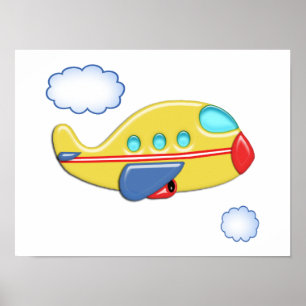Poster L'avion coloré de l'enfant