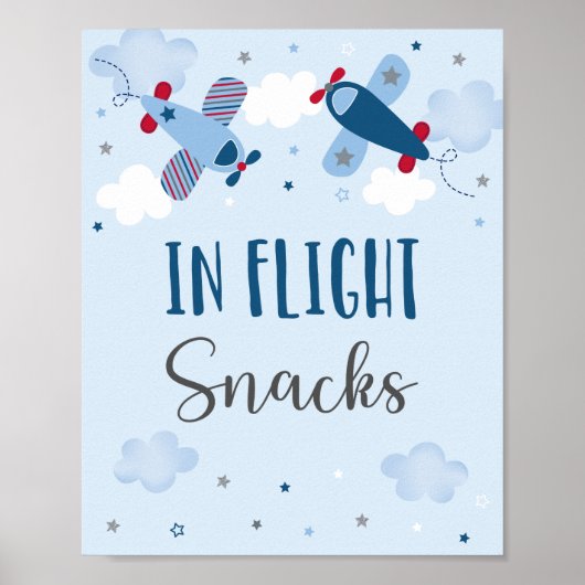 Poster L'Avion Éclate Des Nuages Dans Des Snacks De Vol A (Devant)