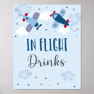 Poster L'Avion Éclate Des Nuages Dans Les Boissons De Vol