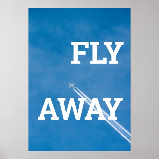 Poster L'avion vole dans le ciel bleu (Devant)
