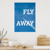 Poster L'avion vole dans le ciel bleu (Cuisine)