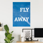 Poster L'avion vole dans le ciel bleu (Bureau à domicile)