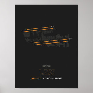 Poster LAX - Diagramme de piste de l'aéroport de Los Ange