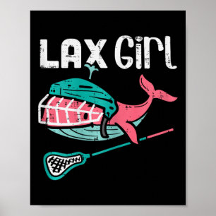 Poster Lax Girl Lacrosse Baleine mignonne Sport Joueur Go