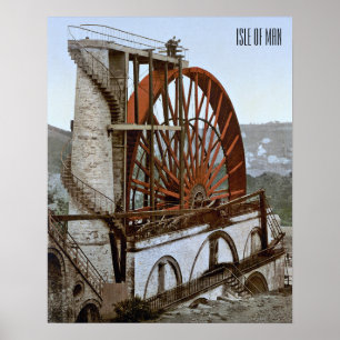 Poster Laxey Wheel dans l'île de Man