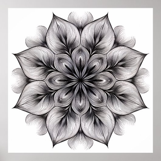 Poster Layered Bloom Mandala (Devant)