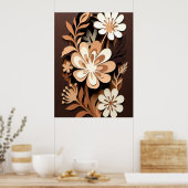 Poster Layered Floral Paper-Cut Harmony (Cuisine)