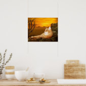 Poster Lazing cat (Cuisine)