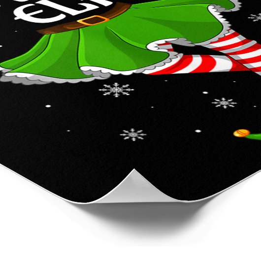 Poster Lazy Elf Noël Famille Filles Femmes Elf Squad Xm (Coin)