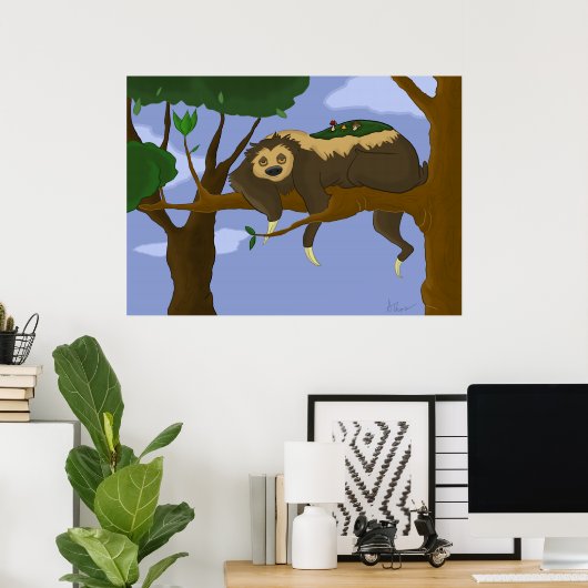 Poster Lazy Sloth (Bureau à domicile)