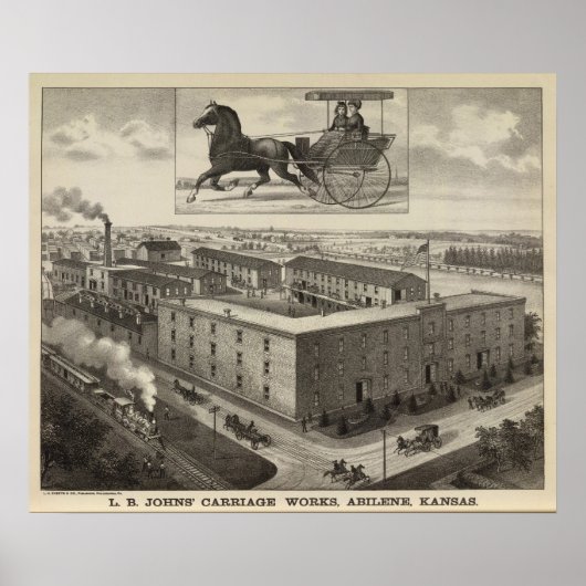 Poster LB Johns' Carriage Works, Abilene, Kansas (Devant)