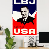 Poster LBJ 1964 pour les USA (Bureau à domicile)
