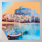 Poster ldp CEFALÙ - Sicile - plage - panorama (Devant)