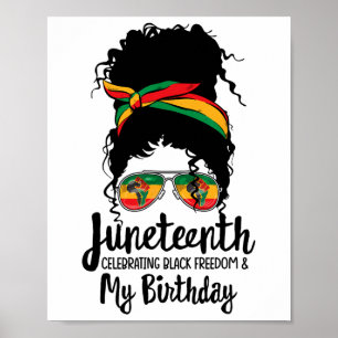 Poster Le 11° juin célébrant la liberté noire Mon anniver