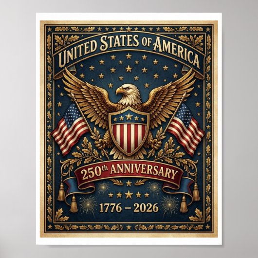 Poster Le 250e anniversaire d'Amérique Version 1 (Devant)