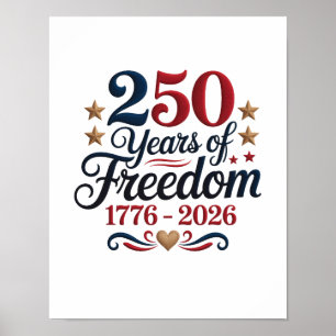 Poster Le 250e anniversaire de l'Amérique