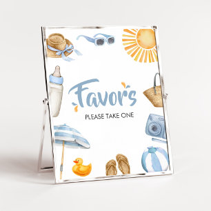 Poster Le Baby shower Bleu Splish Splash Privilégie