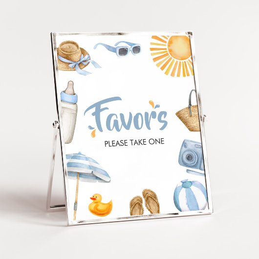 Poster Le Baby shower Bleu Splish Splash Privilégie