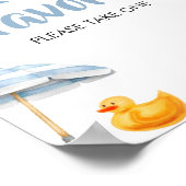 Poster Le Baby shower Bleu Splish Splash Privilégie (Coin)