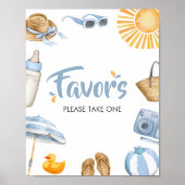 Poster Le Baby shower Bleu Splish Splash Privilégie (Devant)