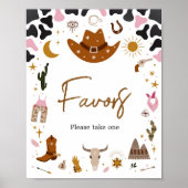 Poster Le Baby shower de la petite fille rose de l'Ouest (Devant)