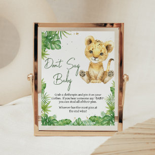 Poster Le Baby shower de lion rugissant ne dit pas bébé