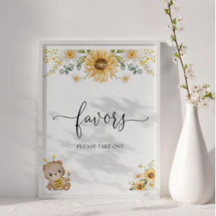 Poster Le Baby shower de l'ours de miel est favorable