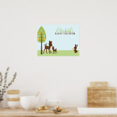Poster Le Baby shower des animaux des bois (Cuisine)