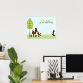 Poster Le Baby shower des animaux des bois (Bureau à domicile)